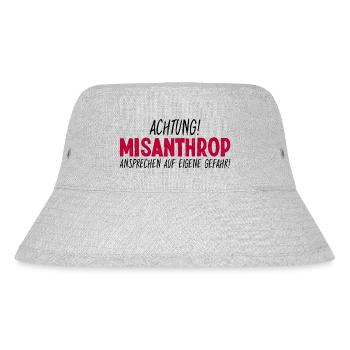 Achtung Misanthrop Ansprechen Auf Eigene Gefahr - Stanley/Stella recycelter Bucket Hat - Grau meliert - Vorne