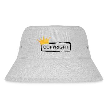 Copyright mit Krone - Stanley/Stella recycelter Bucket Hat - Grau meliert - Vorne