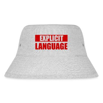 Coarse Language - Red - Stanley/Stella Recycled Bucket Hat - heather grey - Front