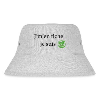 Es ist mir egal, ich bin Veganer - Stanley/Stella recycelter Bucket Hat - Grau meliert - Vorne