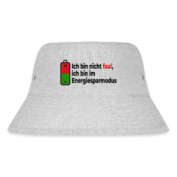 Spruch Energiesparmodus - Stanley/Stella recycelter Bucket Hat - Grau meliert - Vorne