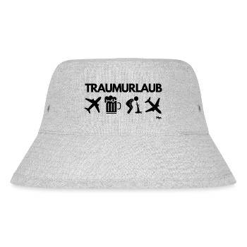 Malle TRAUMURLAUB - Stanley/Stella recycelter Bucket Hat - Grau meliert - Vorne