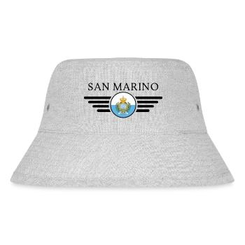 San Marino Eleganz T-Shirt - Stanley/Stella recycelter Bucket Hat - Grau meliert - Vorne