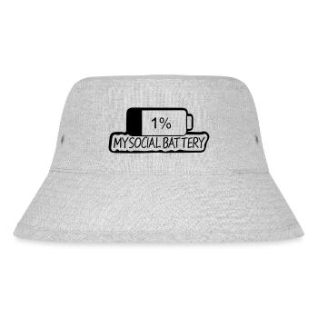 1 my social battery - Stanley/Stella Recycled Bucket Hat - heather grey - Front