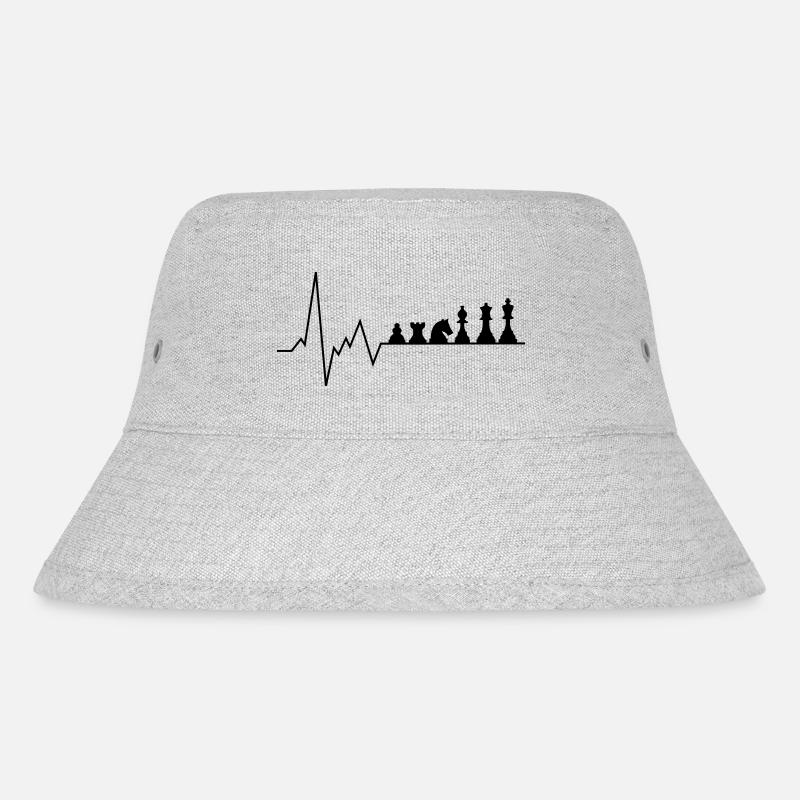 herzschlag schach - Stanley/Stella recycelter Bucket Hat - Grau meliert