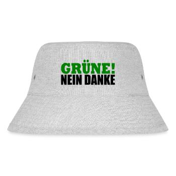 Grüne Nein Danke - Stanley/Stella recycelter Bucket Hat - Grau meliert - Vorne