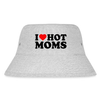 I love hot moms - Stanley/Stella recycelter Bucket Hat - Grau meliert - Vorne