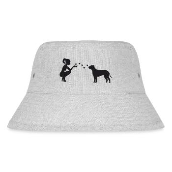 Bullmastiff mit Frau - Stanley/Stella recycelter Bucket Hat - Grau meliert - Vorne