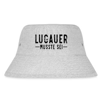 Lugauer musste sei - Stanley/Stella recycelter Bucket Hat - Grau meliert - Vorne