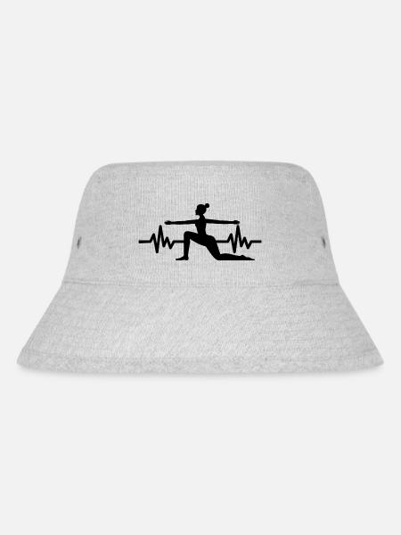 Herzschlag Turnen - Meditation Gymnastik Yoga - Stanley/Stella recycelter Bucket Hat - Grau meliert