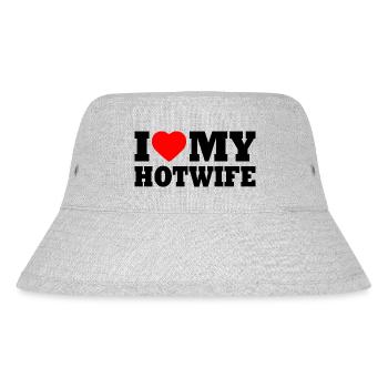 I love my hotwife - Stanley/Stella Recycled Bucket Hat - heather grey - Front