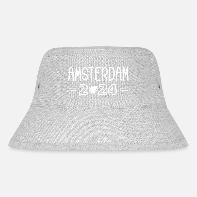 Amsterdam 2024 Herz - Stanley/Stella recycelter Bucket Hat - Grau meliert