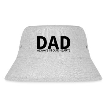 PAPA. Immer in unseren Herzen. Gestaltung des Denkmals - Stanley/Stella recycelter Bucket Hat - Grau meliert - Vorne