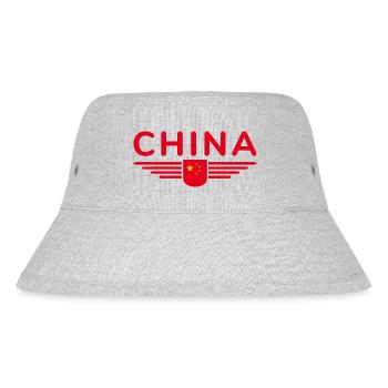 Ich liebe China, Design T-Shirt Outfit - Stanley/Stella recycelter Bucket Hat - Grau meliert - Vorne