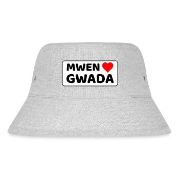 Mwen enmé Gwada I love Guadeloupe - White background - Stanley/Stella Recycled Bucket Hat - heather grey - Front