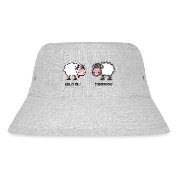 Schaf und Unschaf | Wortspiel - Stanley/Stella recycelter Bucket Hat - Grau meliert - Vorne