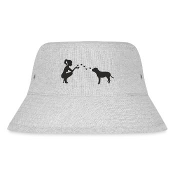 Old English Bulldog mit Frau - Stanley/Stella recycelter Bucket Hat - Grau meliert - Vorne