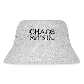 Chaos mit Stil - Stanley/Stella recycelter Bucket Hat - Grau meliert - Vorne