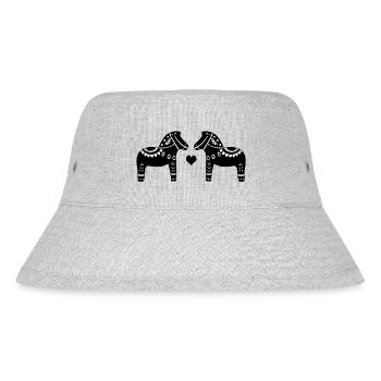 Swedish dala horses - Stanley/Stella recycelter Bucket Hat - Grau meliert - Vorne