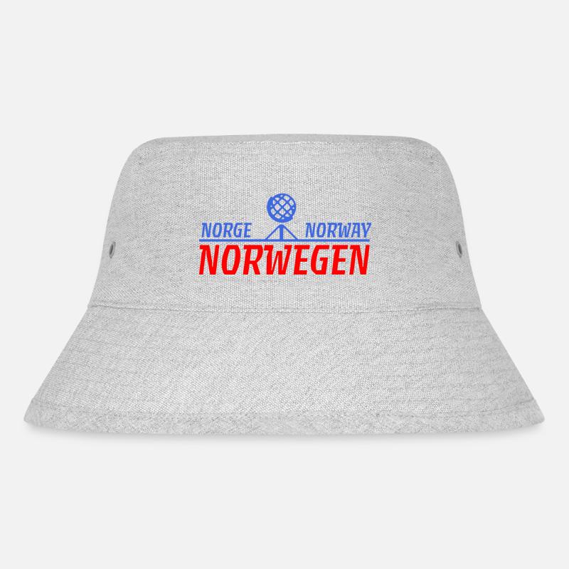 Norge Norway Norwegen mit Polarkreis - Stanley/Stella recycelter Bucket Hat - Grau meliert