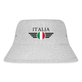 Italienisches Flair T-Shirt - Stanley/Stella recycelter Bucket Hat - Grau meliert - Vorne