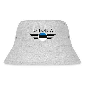 Estland Stil Design T-Shirt - Stanley/Stella recycelter Bucket Hat - Grau meliert - Vorne