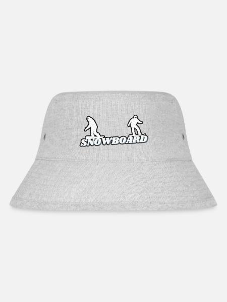 Snowboarders White Grunge - Stanley/Stella Recycled Bucket Hat - heather grey