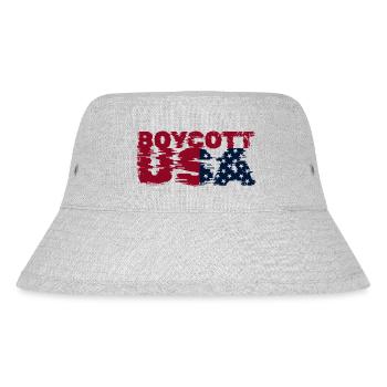 Boykott USA, Boykott Amerika, Glitch USA - Stanley/Stella recycelter Bucket Hat - Grau meliert - Vorne