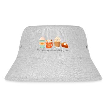 ☕ Pumpkin Spice Everything Nice 🎃 - Stanley/Stella Recycled Bucket Hat - heather grey - Front