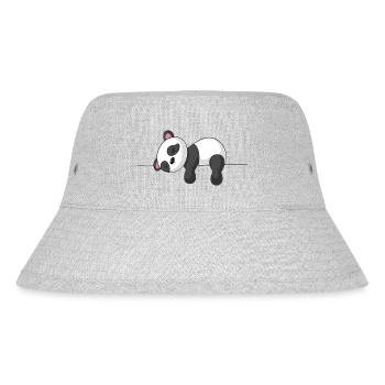 Sleepy cartoon panda - Stanley/Stella Recycled Bucket Hat - heather grey - Front