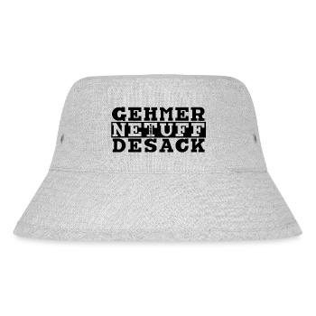 GEHMERNETUFFDESACK schwarz - Stanley/Stella recycelter Bucket Hat - Grau meliert - Vorne