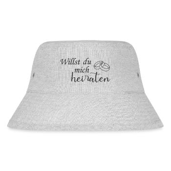Willst du mich heiraten - Stanley/Stella recycelter Bucket Hat - Grau meliert - Vorne