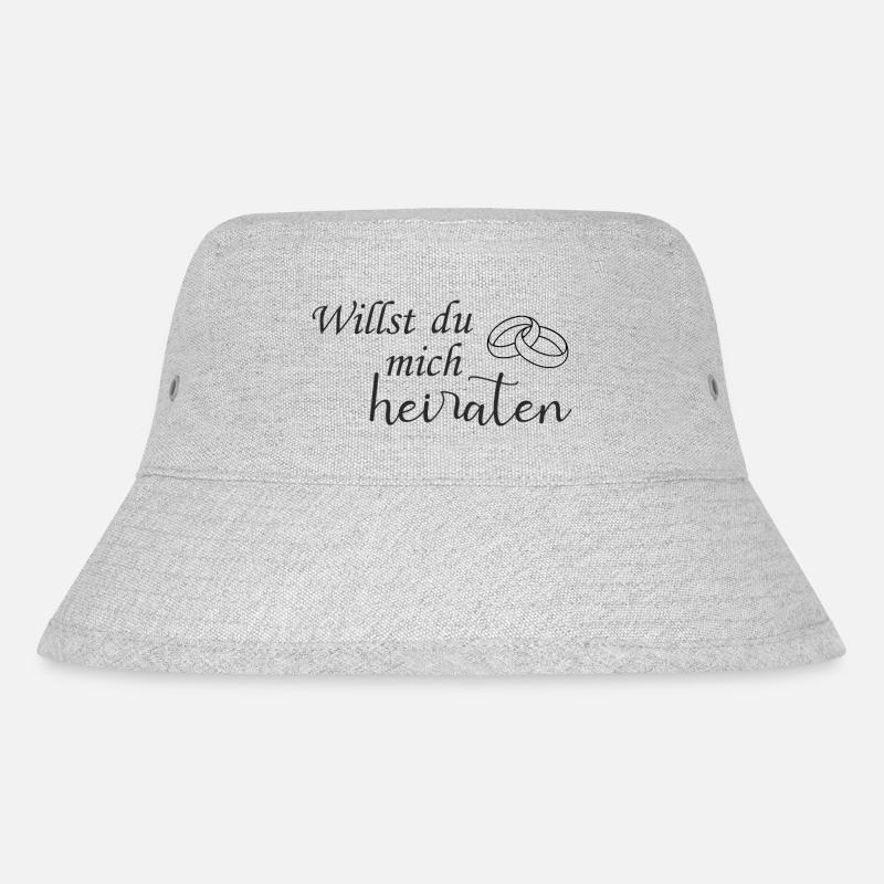 Willst du mich heiraten - Stanley/Stella recycelter Bucket Hat - Grau meliert