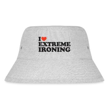 I love Extreme Ironing Heart Shirt - Stanley/Stella Recycled Bucket Hat - heather grey - Front