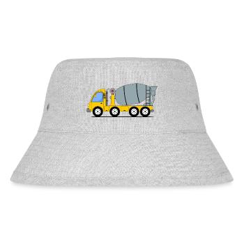 Betonmischer gelb - Stanley/Stella recycelter Bucket Hat - Grau meliert - Vorne
