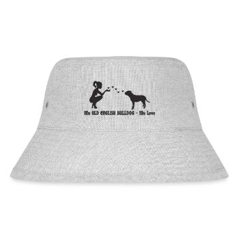 Old English Bulldog mit Frau - Stanley/Stella recycelter Bucket Hat - Grau meliert - Vorne
