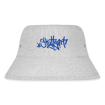 Stuttgart - Tag Grafitti Schriftzug BLAU - Stanley/Stella recycelter Bucket Hat - Grau meliert - Vorne