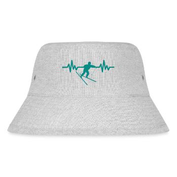 Heartbeat Skifahren Ski freestyle - Stanley/Stella recycelter Bucket Hat - Grau meliert - Vorne