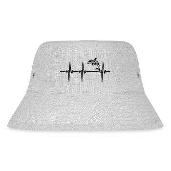 Herzschlag für tribal Delfine - Stanley/Stella recycelter Bucket Hat - Grau meliert - Vorne