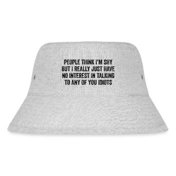 No interest in small talk - Stanley/Stella Recycled Bucket Hat - heather grey - Front