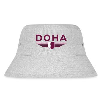 Doha Design – Stilvoll und Einzigartig - Stanley/Stella recycelter Bucket Hat - Grau meliert - Vorne
