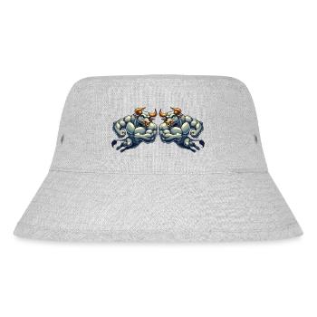 stier comic 2 - Stanley/Stella recycelter Bucket Hat - Grau meliert - Vorne