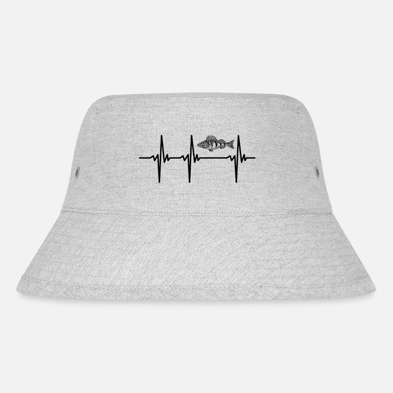 Heartbeat for perch and predatory fish - Stanley/Stella Recycled Bucket Hat - heather grey