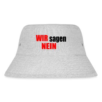 Wir sagen nein - Stanley/Stella recycelter Bucket Hat - Grau meliert - Vorne