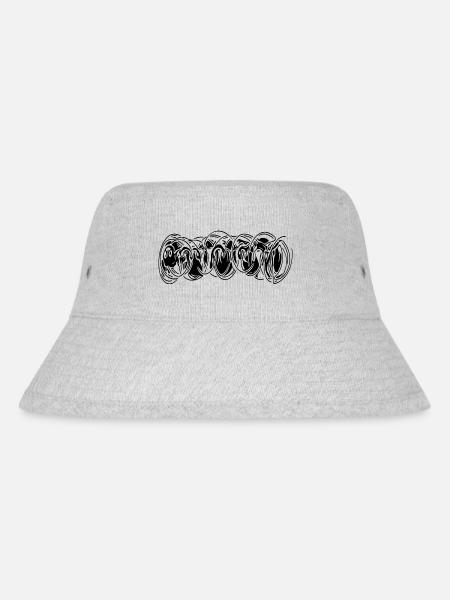 Vintage Schleifen ungewöhnliche Linien - Stanley/Stella recycelter Bucket Hat - Grau meliert