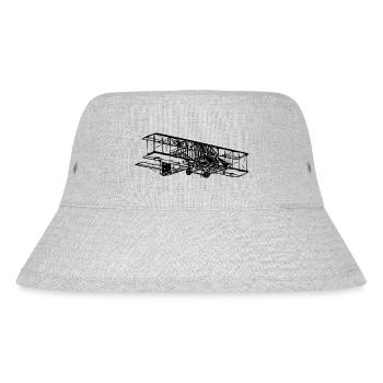 Fliegende Vintage Doppeldecker Kiste Illustration - Stanley/Stella recycelter Bucket Hat - Grau meliert - Vorne
