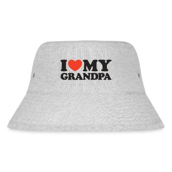 I love my grandpa heart shirt - Stanley/Stella Recycled Bucket Hat - heather grey - Front