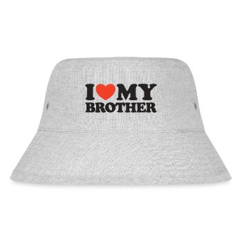 I Love My Brother Heart T-Shirt - Stanley/Stella Recycled Bucket Hat - heather grey - Front