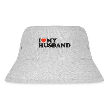 I love my husband heart shirt - Stanley/Stella Recycled Bucket Hat - heather grey - Front