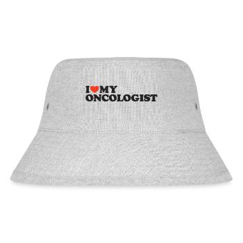 I love my Oncologist Heart Shirt - Stanley/Stella Recycled Bucket Hat - heather grey - Front